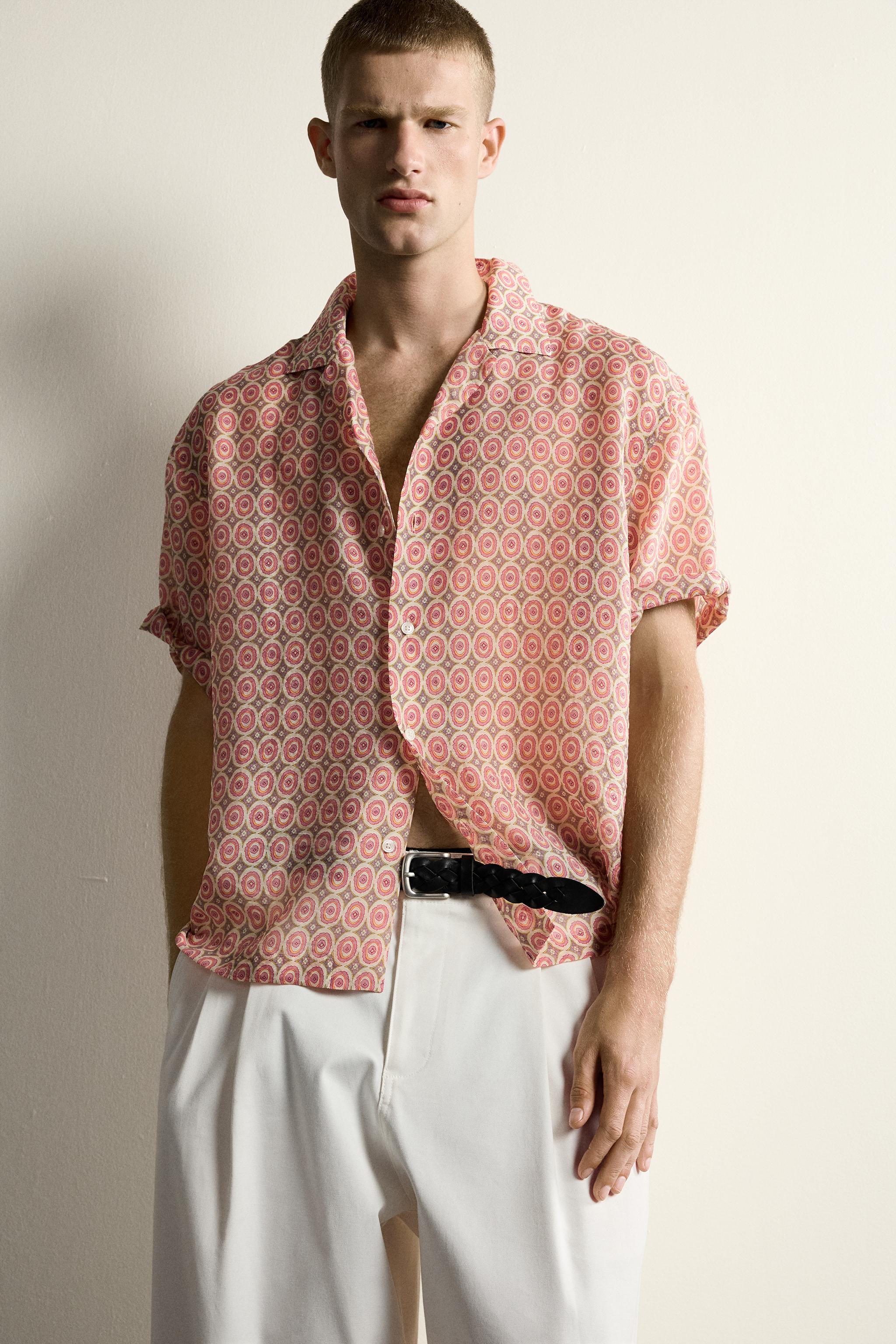 GEOMETRIC PRINT FLOWY SHIRT