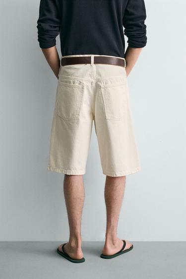 BERMUDA DENIM BAGGY FIT - Blanc cassé de Zara - Image 2