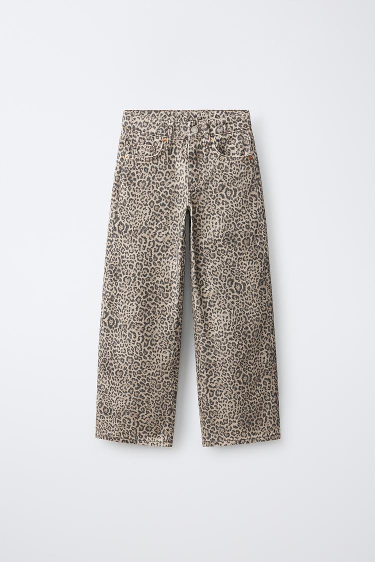 JEANS WIDE LEG ANIMAL PRINT