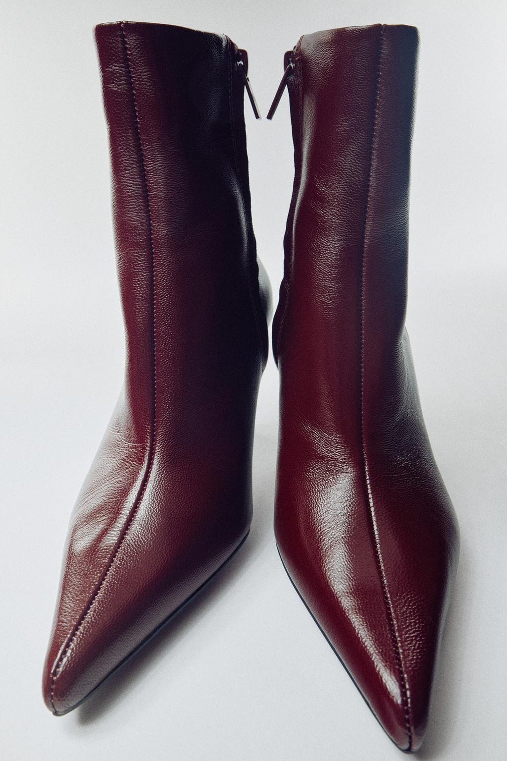 LEATHER HEELED ANKLE BOOTS
