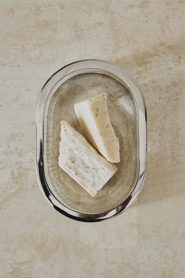 RAISED GLASS AND METAL SOAP DISH - Transparent by Zara - Image 4