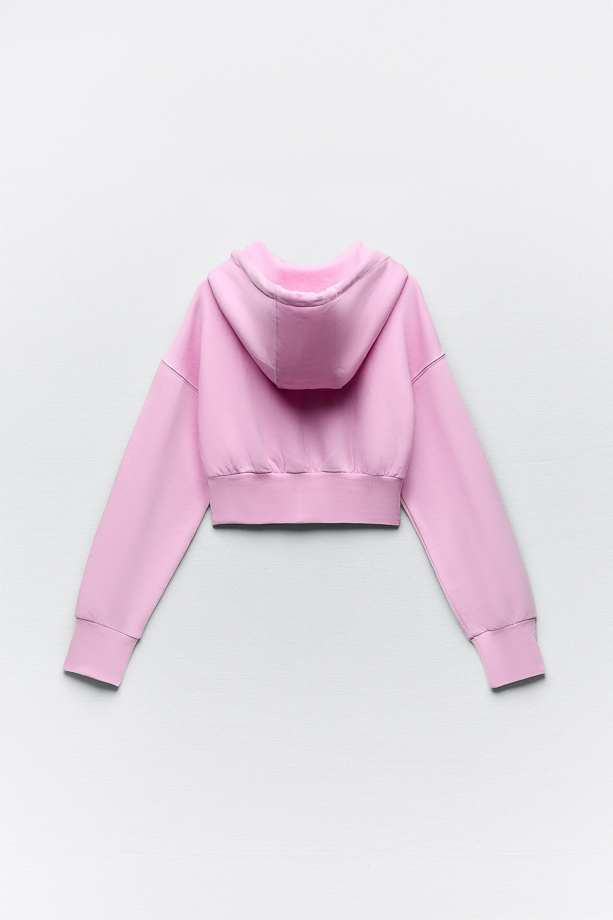 Light pink outlet cropped hoodie