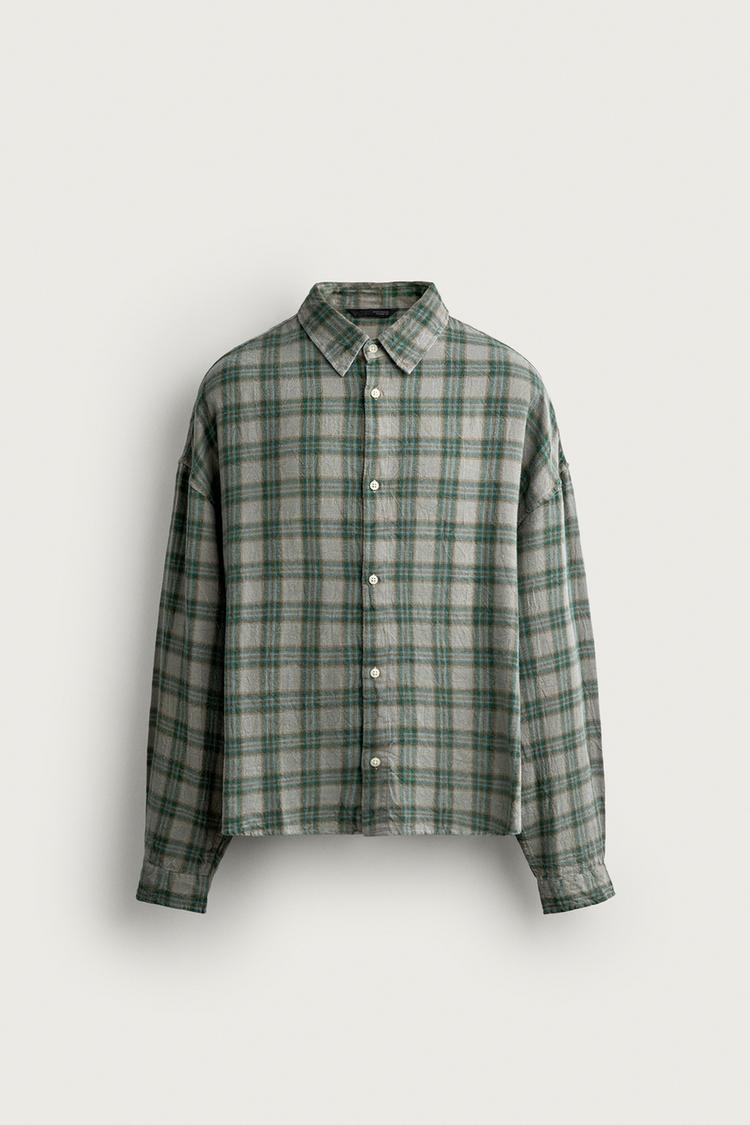 CROPPED FIT CHECK SHIRT