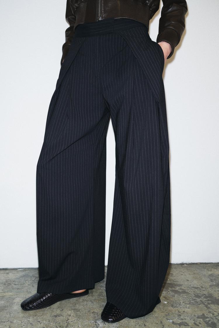 ZW COLLECTION PINSTRIPE WIDE LEG PANTS