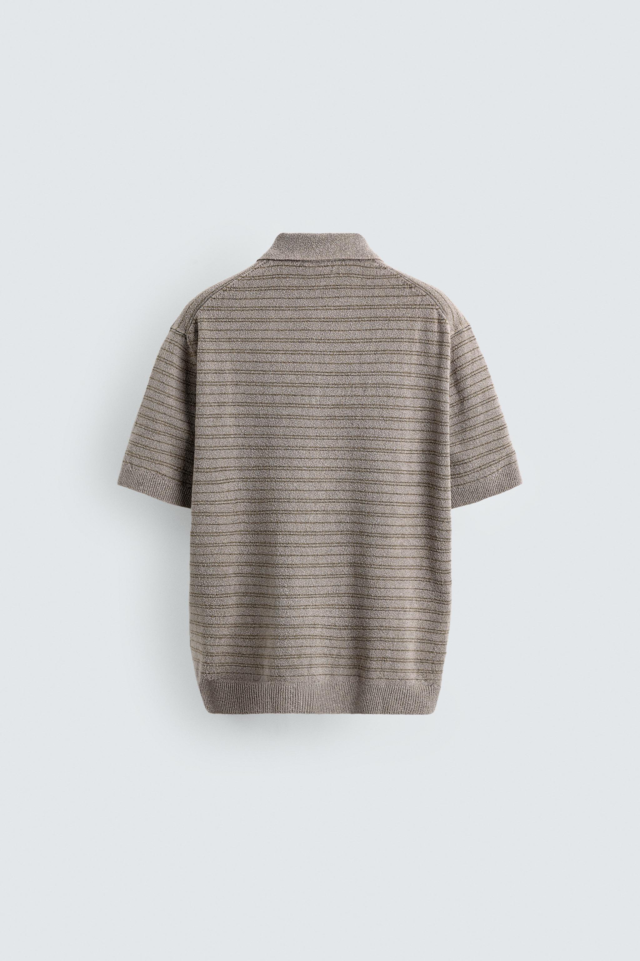 BOUCLÉ TEXTURED KNIT POLO SHIRT