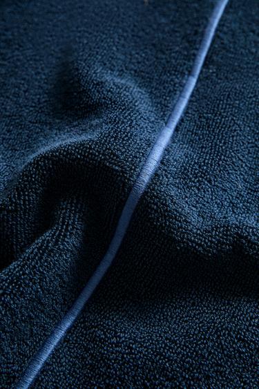 BEACH TOWEL WITH PLAIN BORDER - Navy blue by Zara