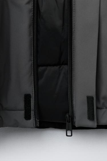 WATER-REPELLENT COLOUR BLOCK JACKET - Black by Zara - Image 7