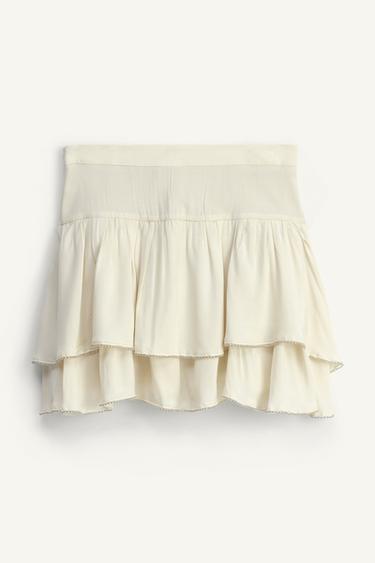 RUFFLED SKIRT - LIMITED EDITION - Ecru by Zara - Image 5