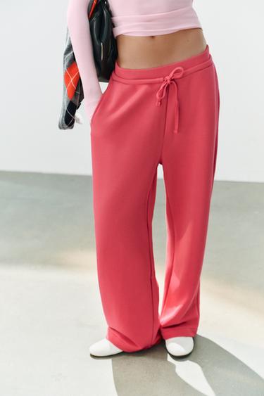CONJUNTO DE SUDADERA Y PANTALÓN DE FELPA CON CORDÓN - Celeste claro de Zara - Imagen 0