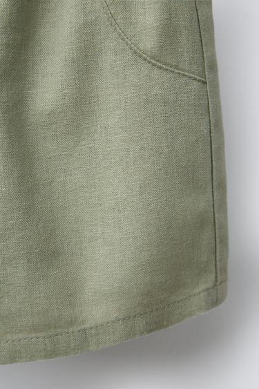 BERMUDA AVEC LIN ET COTON - Kaki de Zara - Image 3