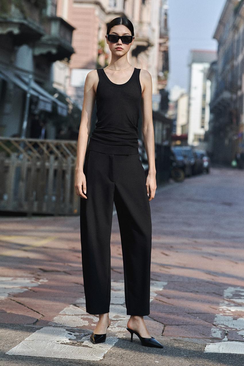 Black Pleated Pants/ High Waist Pants/ Tapered Trousers/ Pants With  Pockets/ Custom Made Trousers 