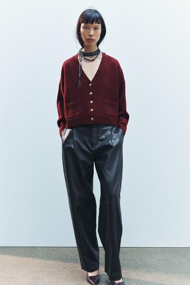 100% WOOL JACKET WITH GOLD BUTTONS - Burgundy by Zara - Image 1