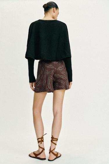 SEQUINNED WRAP SKORT - Brown by Zara - Image 3