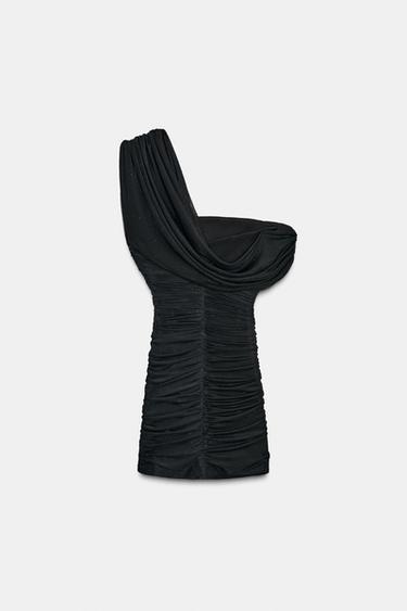SHORT MESH RHINESTONE DRESS - Black by Zara - Image 7