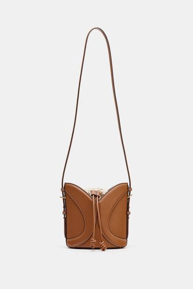 BOLSO MINI SACA PESPUNTES - Tostado oscuro de Zara