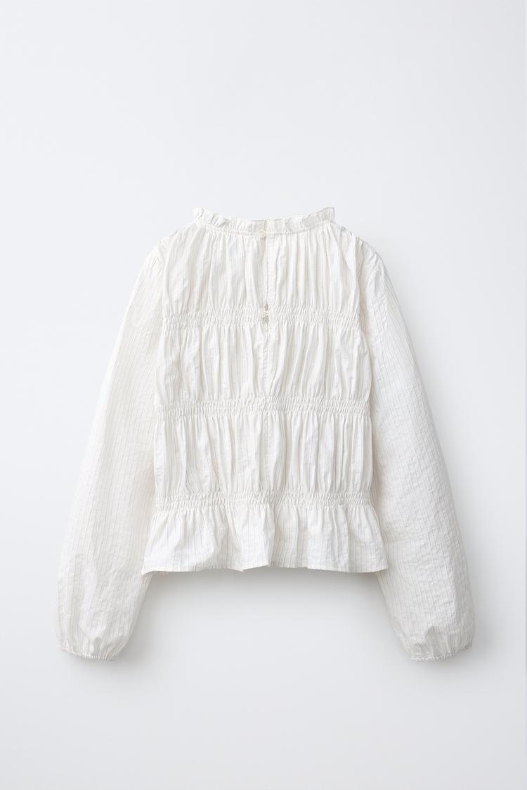 Blusa fruncida a rayas 2