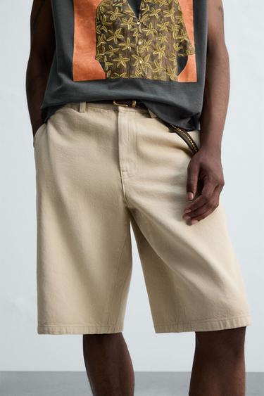 BAGGY FIT BERMUDA SHORTS © OTIS KWAME KYE QUAICOE - camel by Zara - Image 4