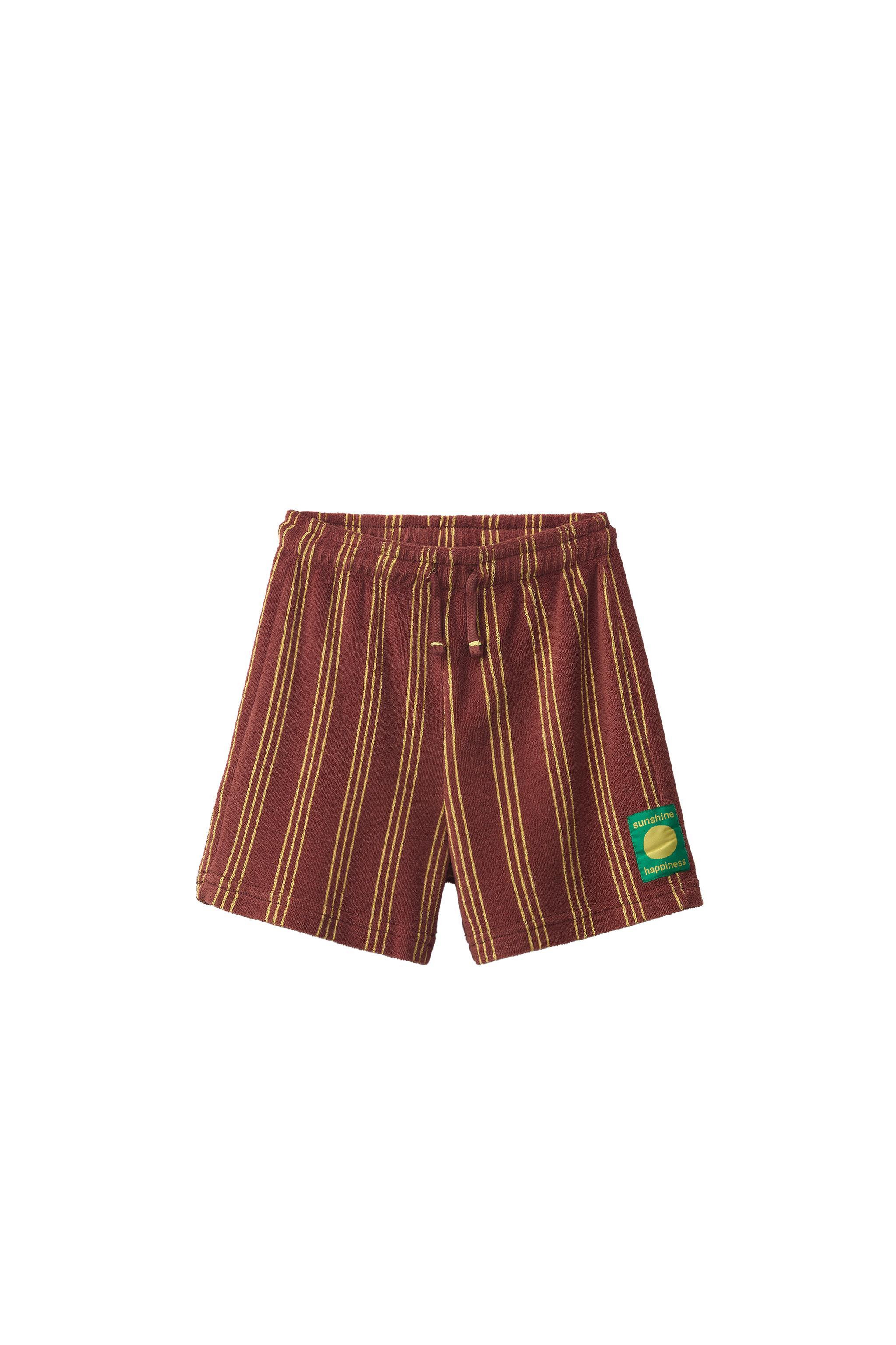 STRIPED TERRYCLOTH SHORTS - Blue | ZARA United States