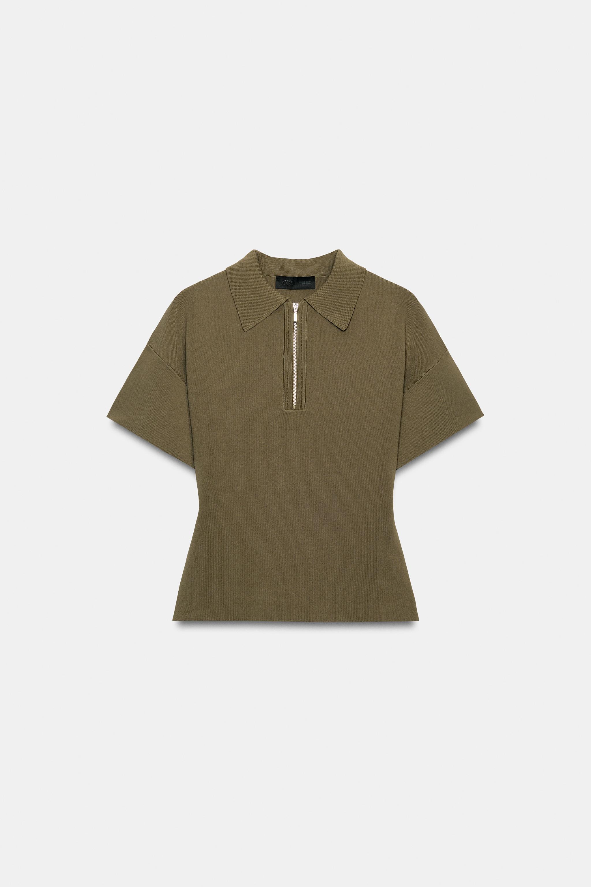 SHORT SLEEVE ZIP-UP KNIT POLO