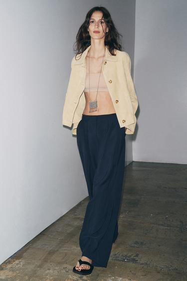 ZW COLLECTION FLOWING PLEATED TROUSERS - Navy blue by Zara - Image 0