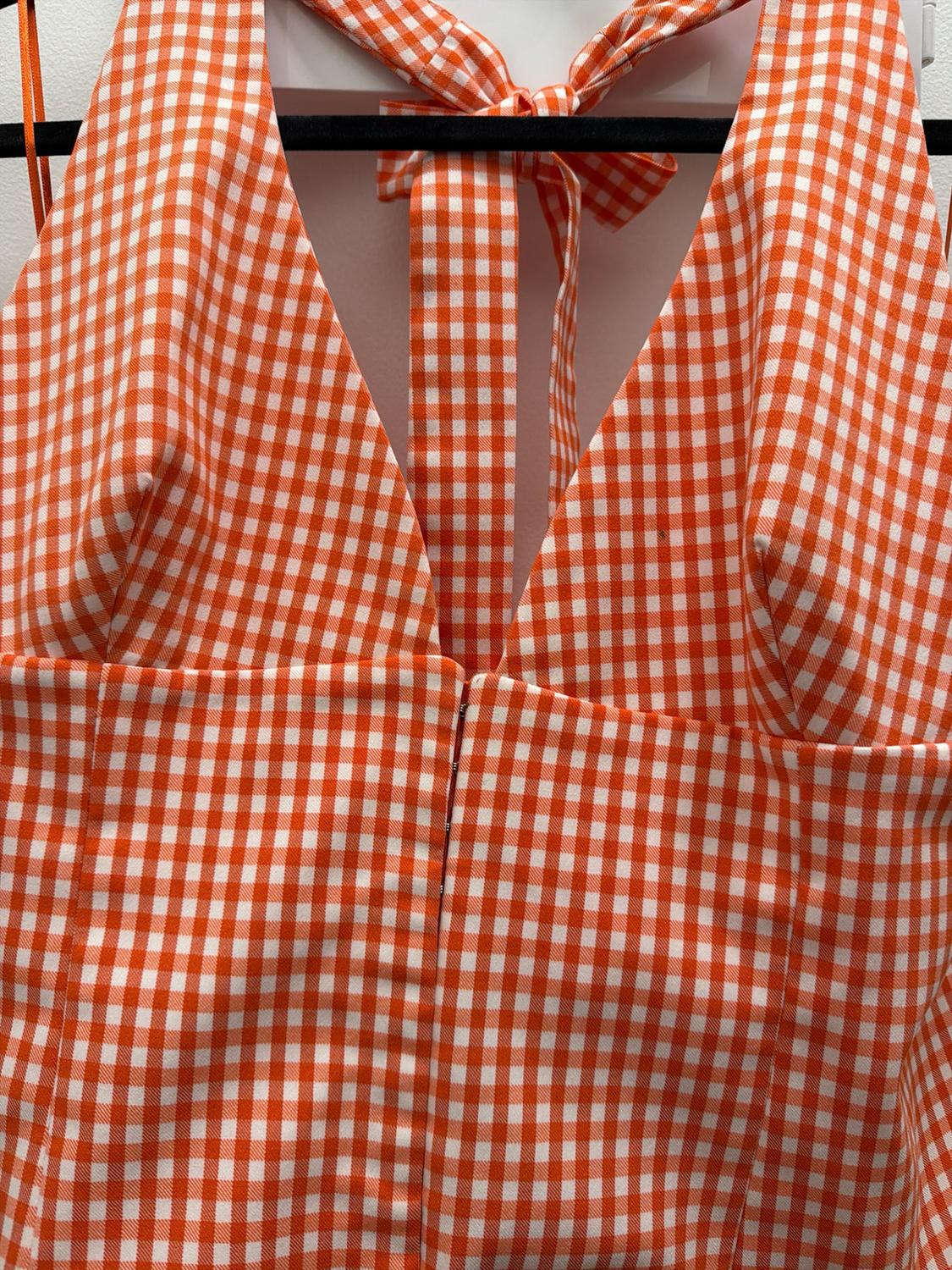 GINGHAM CORSET HALTER TOP - Image 3