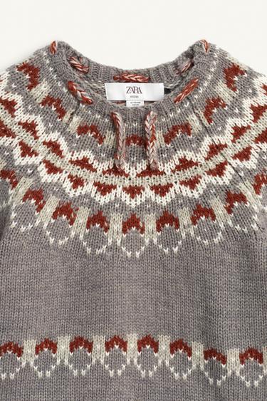 PULL PONCHO À FRANGES AVEC LAINE ÉDITION LIMITÉE - Gris chiné de Zara - Image 7