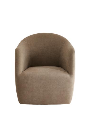 LINEN ACCENT CHAIR - Light beige by Zara