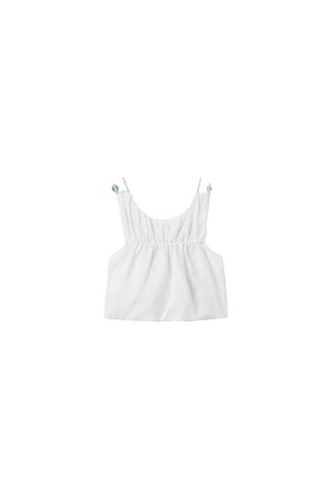 LINEN TOP WITH BEADWORK