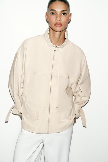 FLUID HIGH NECK JACKET - Dark beige by Zara - Image 5