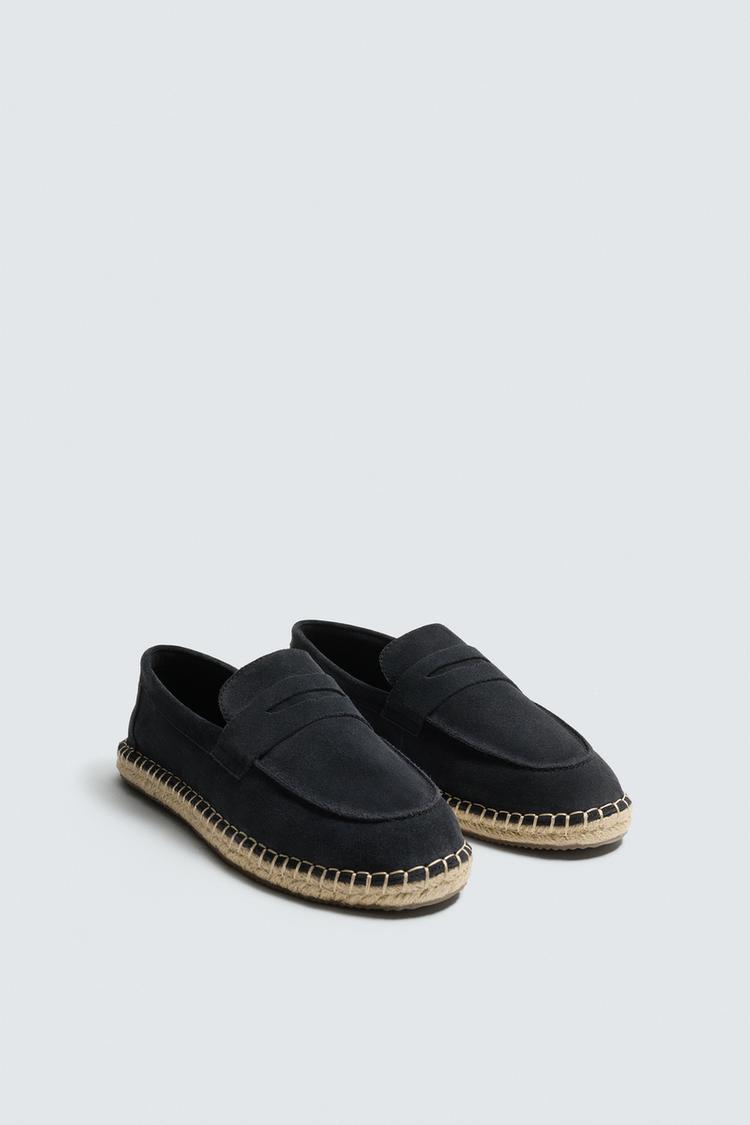 ZARA LEATHER ESPADRILLES WITH VAMP DETAIL