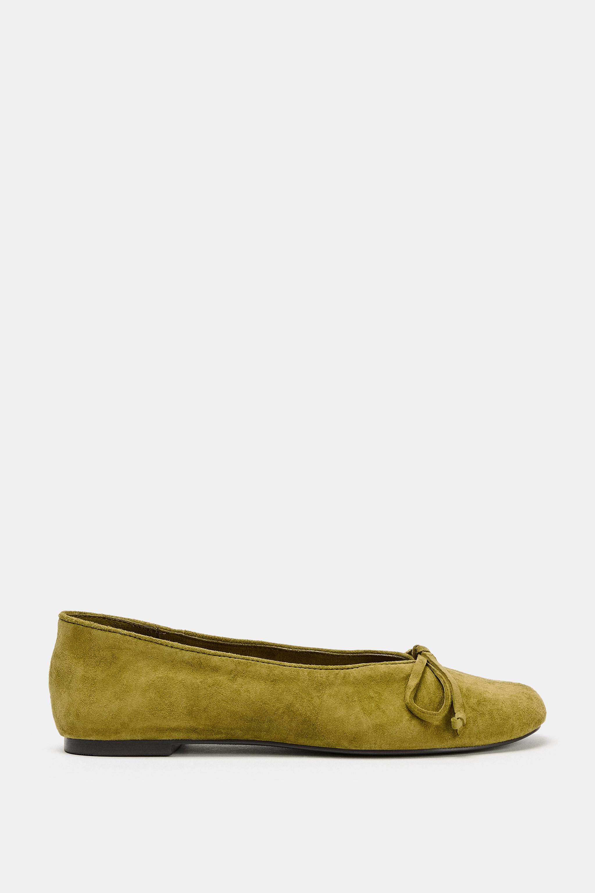 SUEDE BALLET FLATS WITH BOW