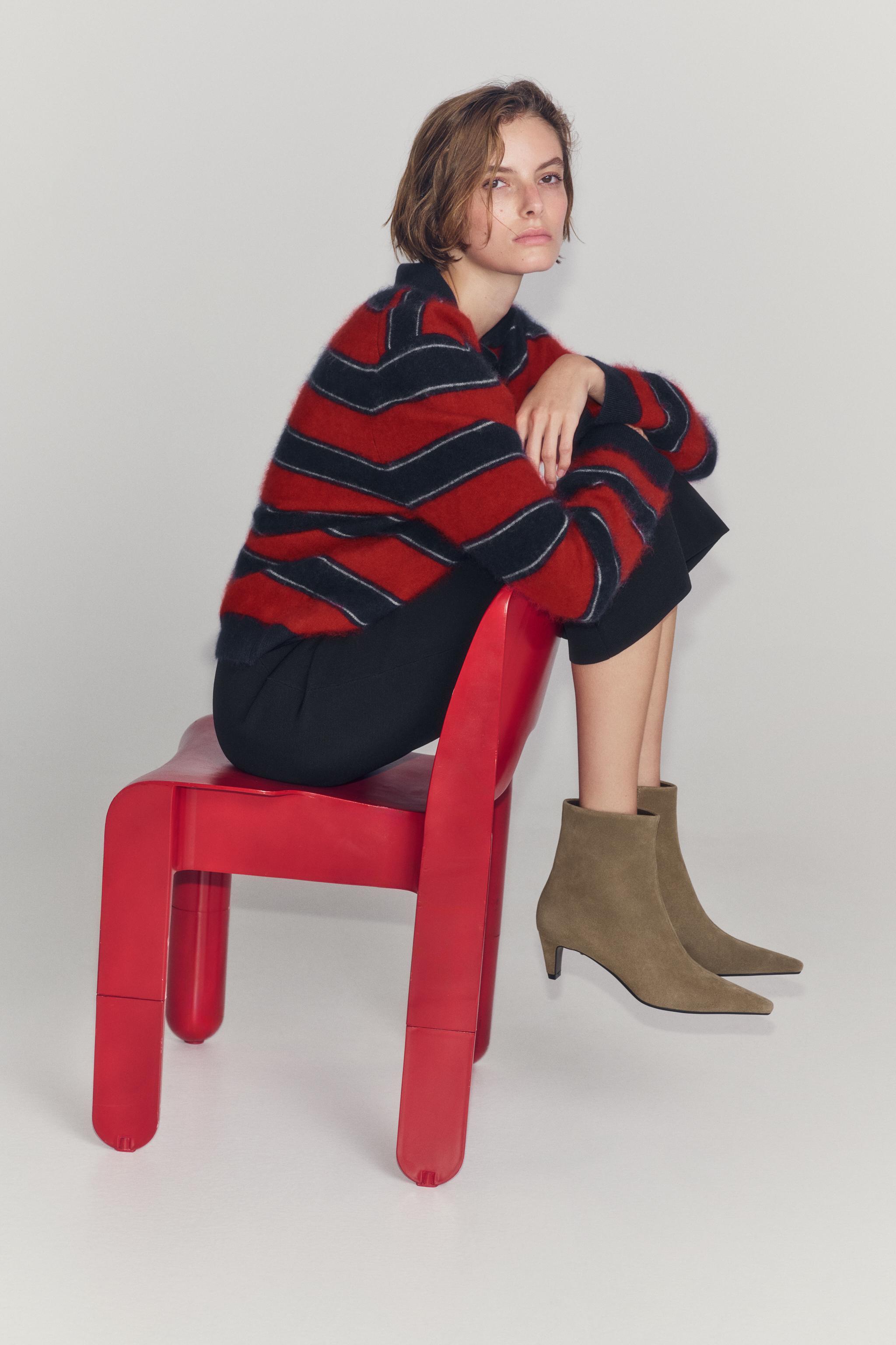 Женские ботинки Zara SUEDE KITTEN HEEL ANKLE BOOTS — фото 2
