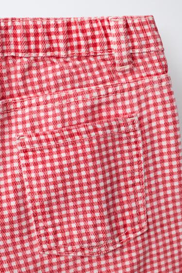 GINGHAM TWILL CULOTTES - Red by Zara - Image 3