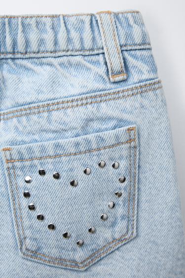 JUPE EN JEAN À CLOUS - Bleu clair de Zara - Image 3