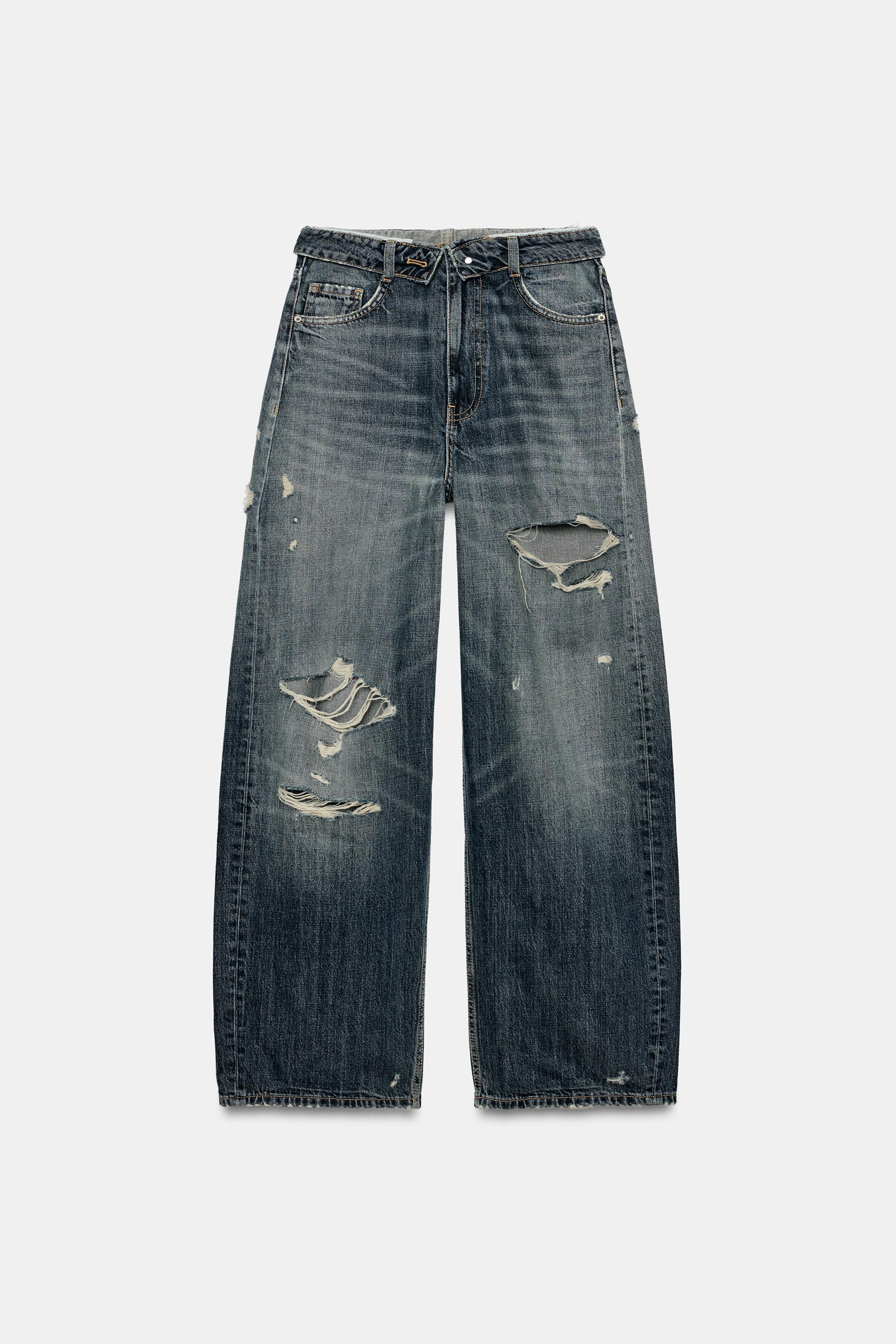 TRF MID-RISE DISTRESSED TURN-UP WAIST JEANS