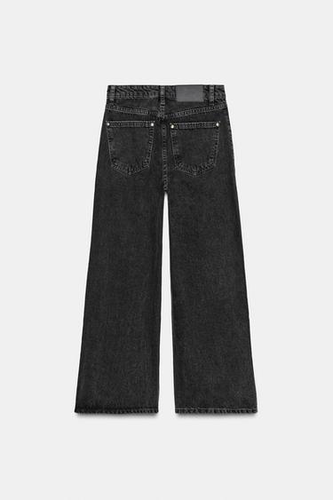 Zara Z1975 HIGH-WAISTED CULOTTES JEANS - Black