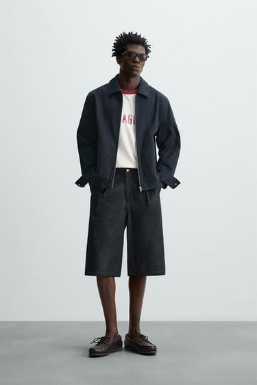 REGULAR FIT COTTON JACKET - Navy blue by Zara - Image 0