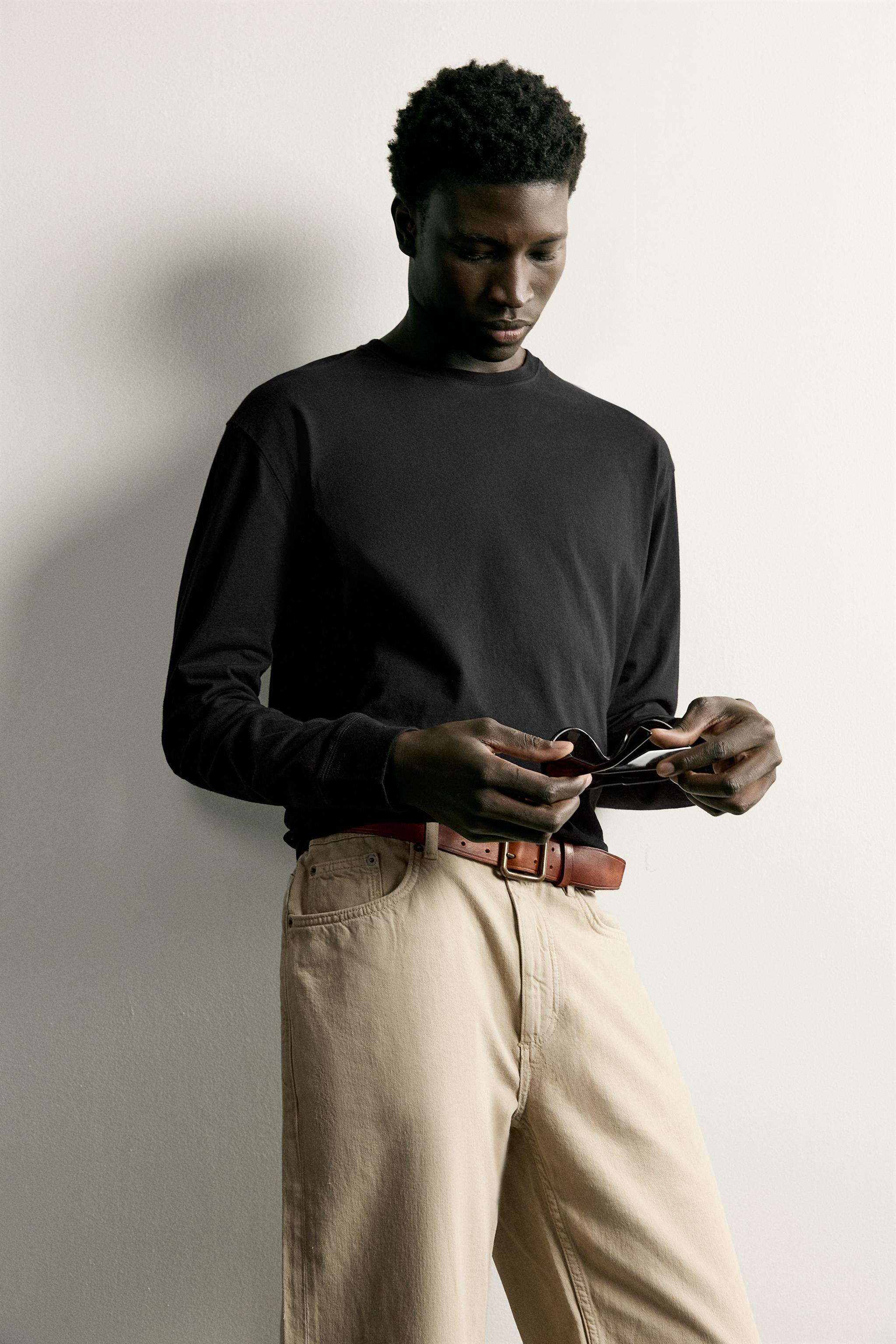 Мужские футболки Zara LIGHTWEIGHT LONG SLEEVE T-SHIRT — фото 6