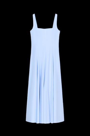 VESTIDO POPELÍN GODETS - Azul claro de Zara