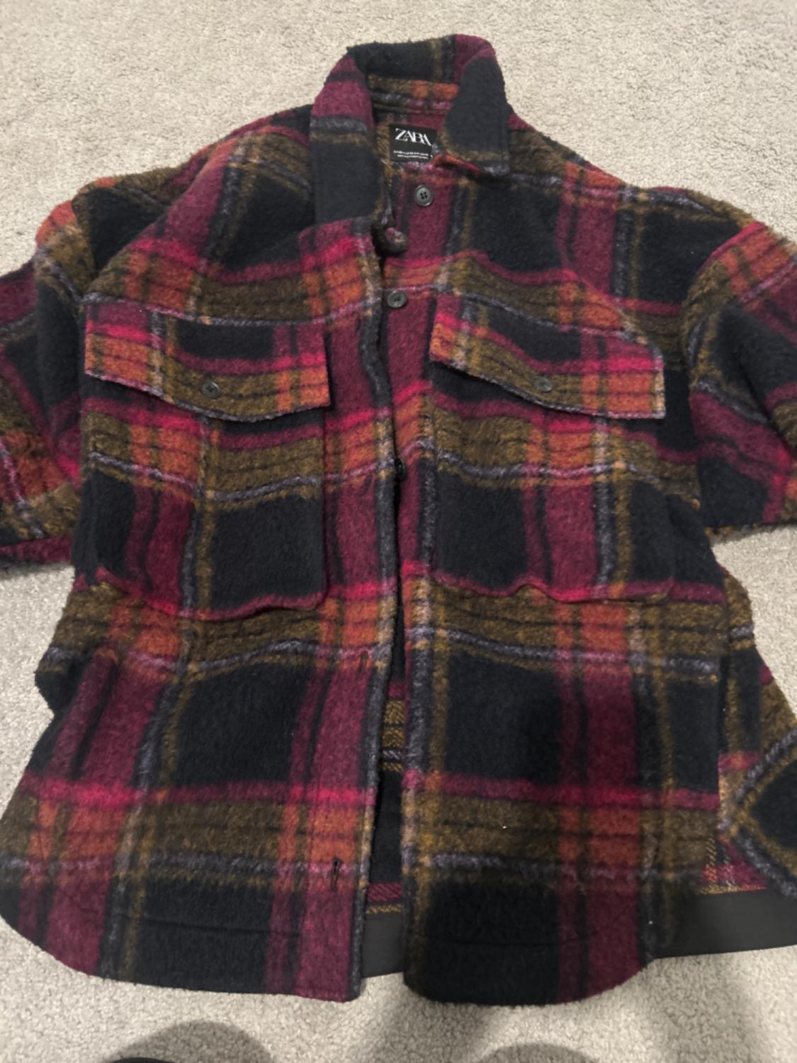WOOL BLEND PLAID OVERSHIRT