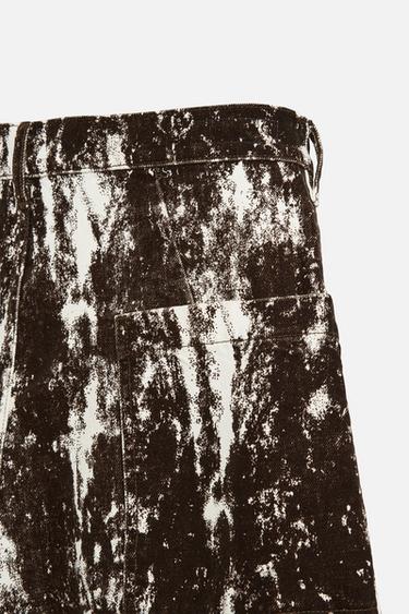 ANIMAL PRINT DENIM BERMUDA SHORTS - Brown by Zara - Image 8