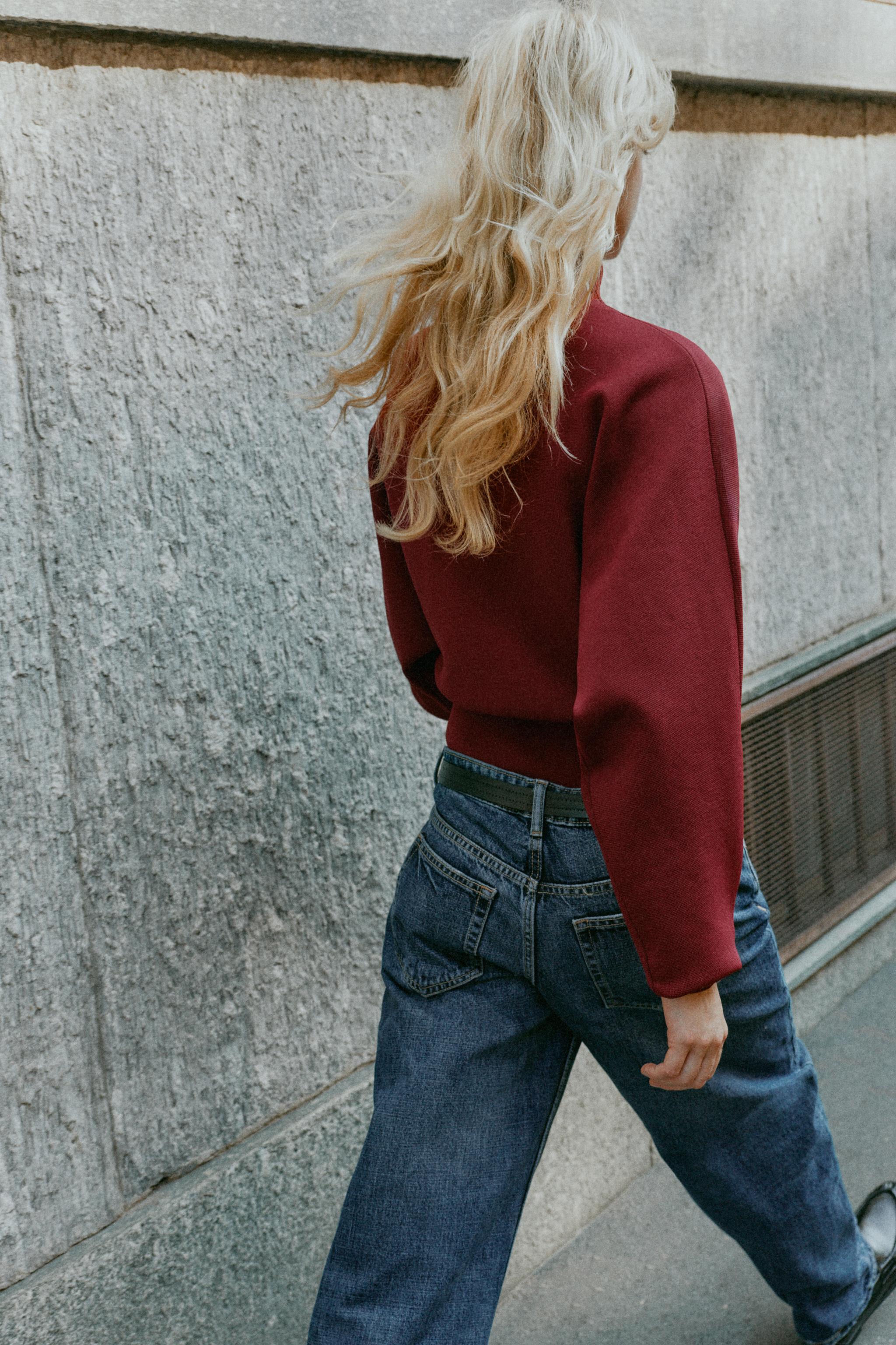CARDIGAN WITH COVERED BUTTON - Burgundy | ZARA United States