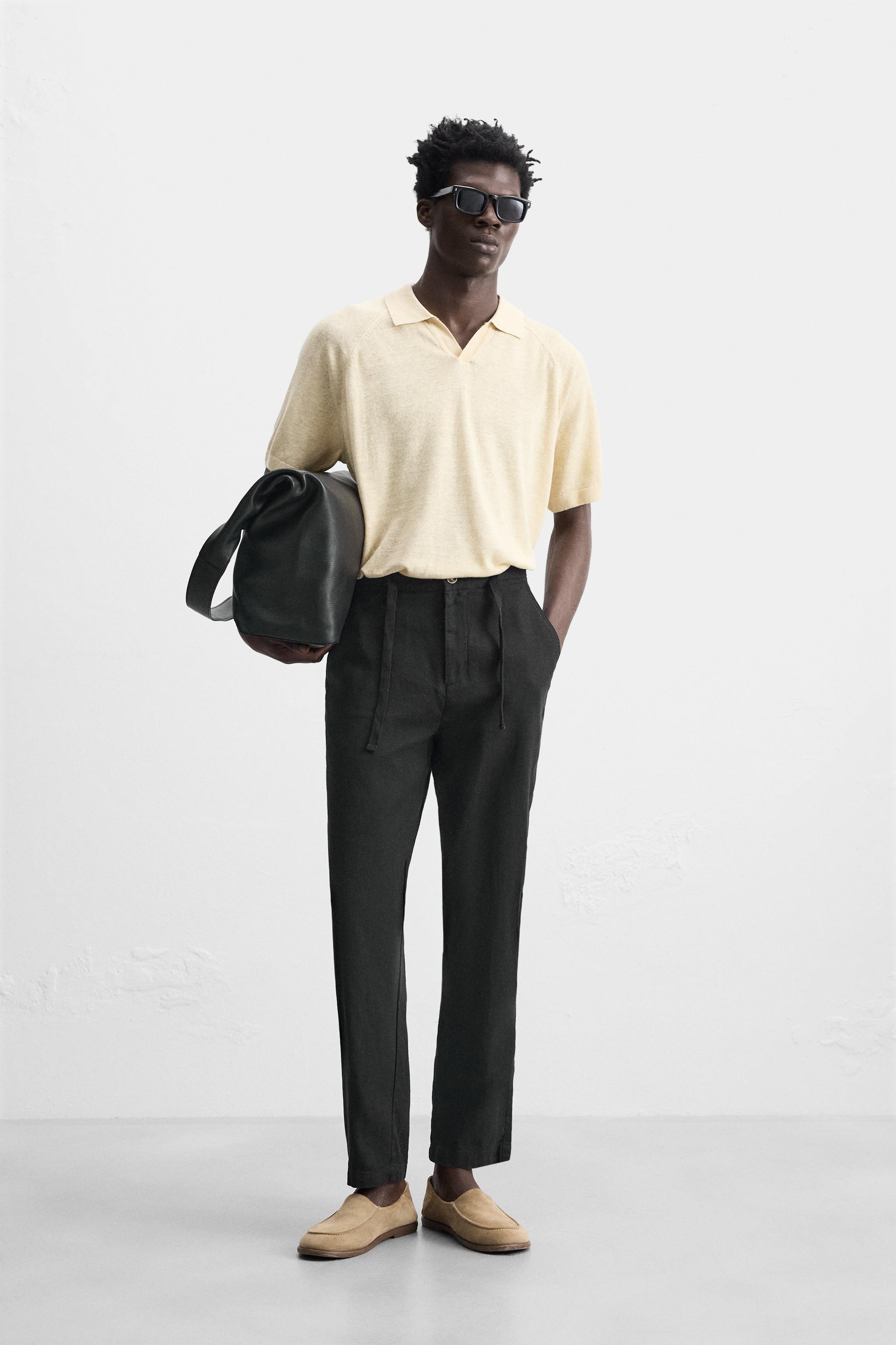【超歓迎】 コットン - 日本 / Japan ZARA | ブラック - パンツ リネン パンツ