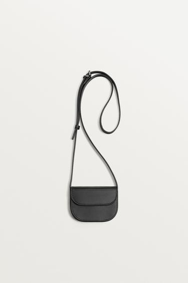 MINI SAC BANDOULIÈRE EN CUIR - Noir de Zara