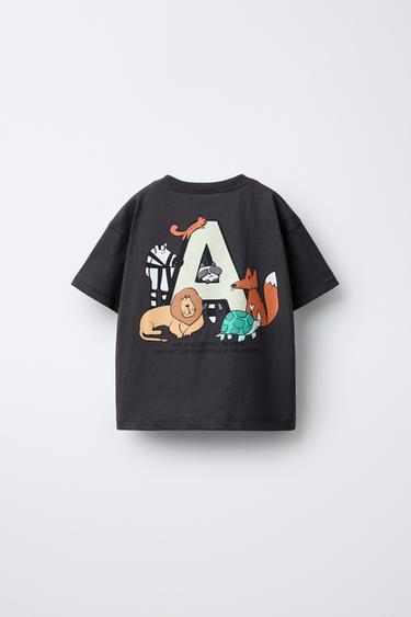 T-SHIRT À IMPRIMÉ ANIMAUX - Gris anthracite de Zara - Image 1