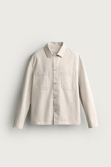 REGULAR-FIT-OVERSHIRT AUS CANVAS - Sandfarben von Zara