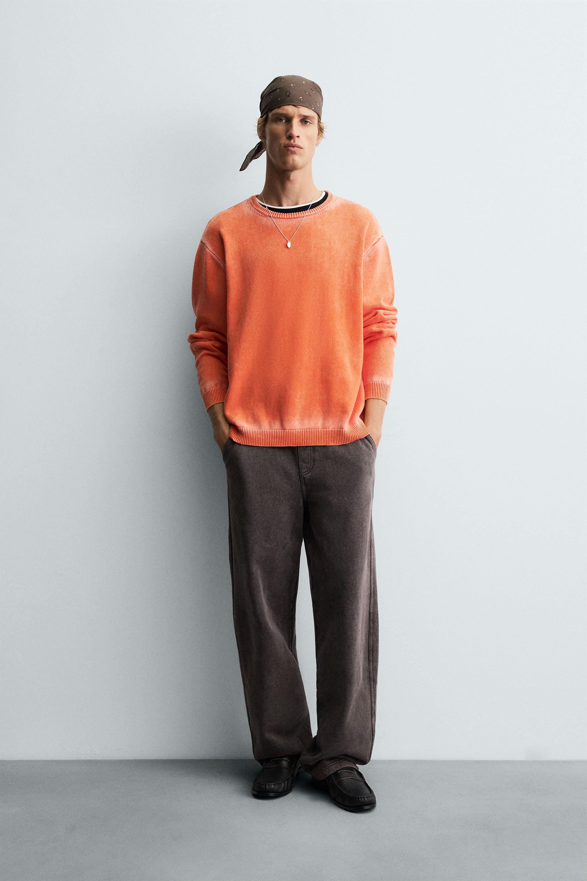 ★kotorin2000 ウォッシュドコットンセーター - オレンジ色 | ZARA Japan / 日本