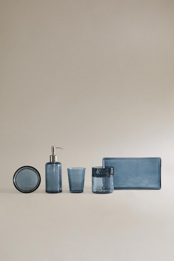 AZZURRO GLASS BATHROOM ACCESSORY SET ZARA United Kingdom