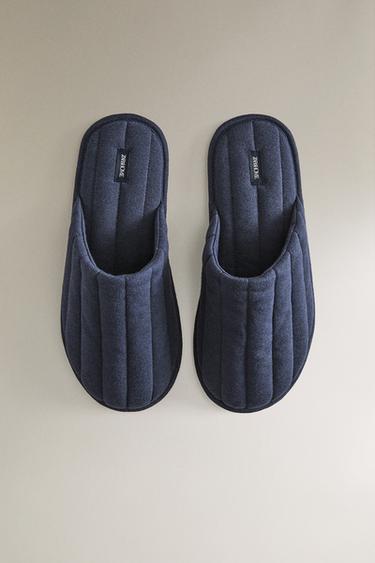 QUILTED SLIPPERS - Navy Blue by Zara - Image 2