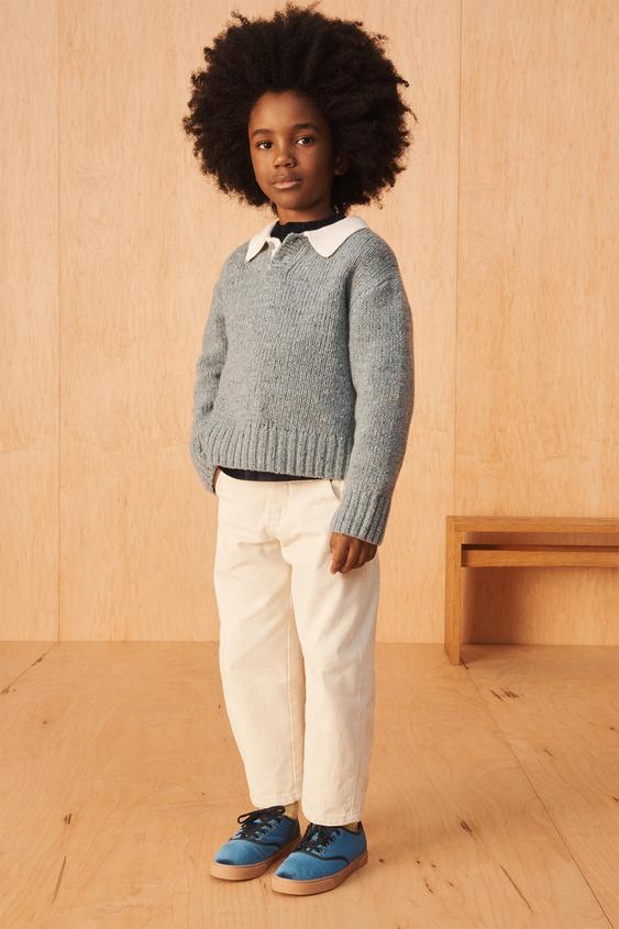 JERSEY PUNTO POLO CON LANA LIMITED EDITION - Azulado de Zara - Imagen 0